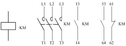 (b)交流接触器电气符号  