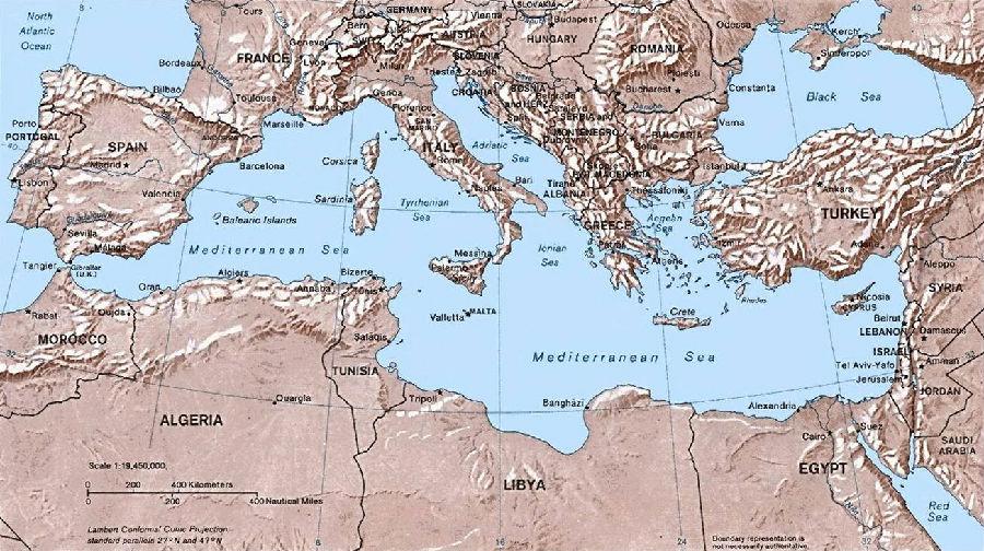地中海沿岸国家、地区
