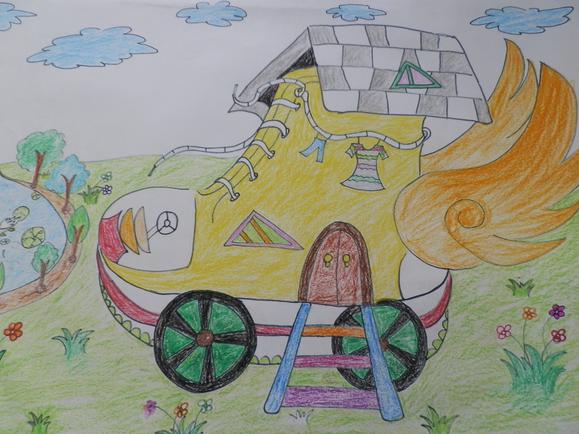 会飞的房子怎么画