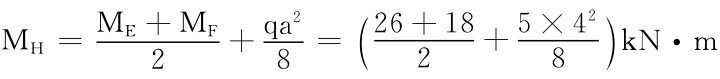 MH＝ME＋MF2 ＋qa28＝（26＋18 2 ＋5×42 8）kN·m