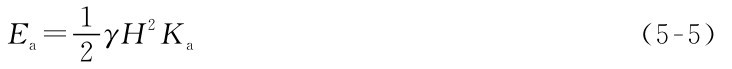 Ea=1 2 γH2Ka（5-5）