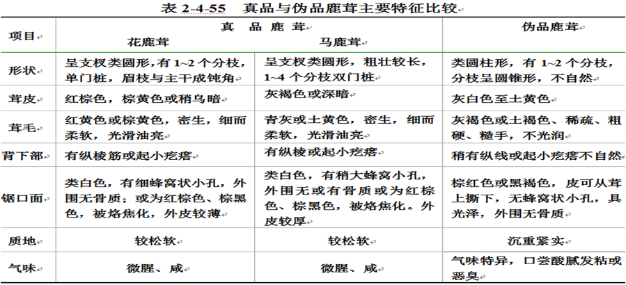 鹿茸真伪鉴别方法