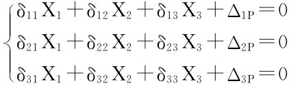 ■δ11X1＋δ12X2＋δ13X3＋Δ1P＝0 δ21X1＋δ22X2＋δ23X3＋Δ2P＝0■■δ31X1＋δ32X2＋δ33X3＋Δ3P＝0