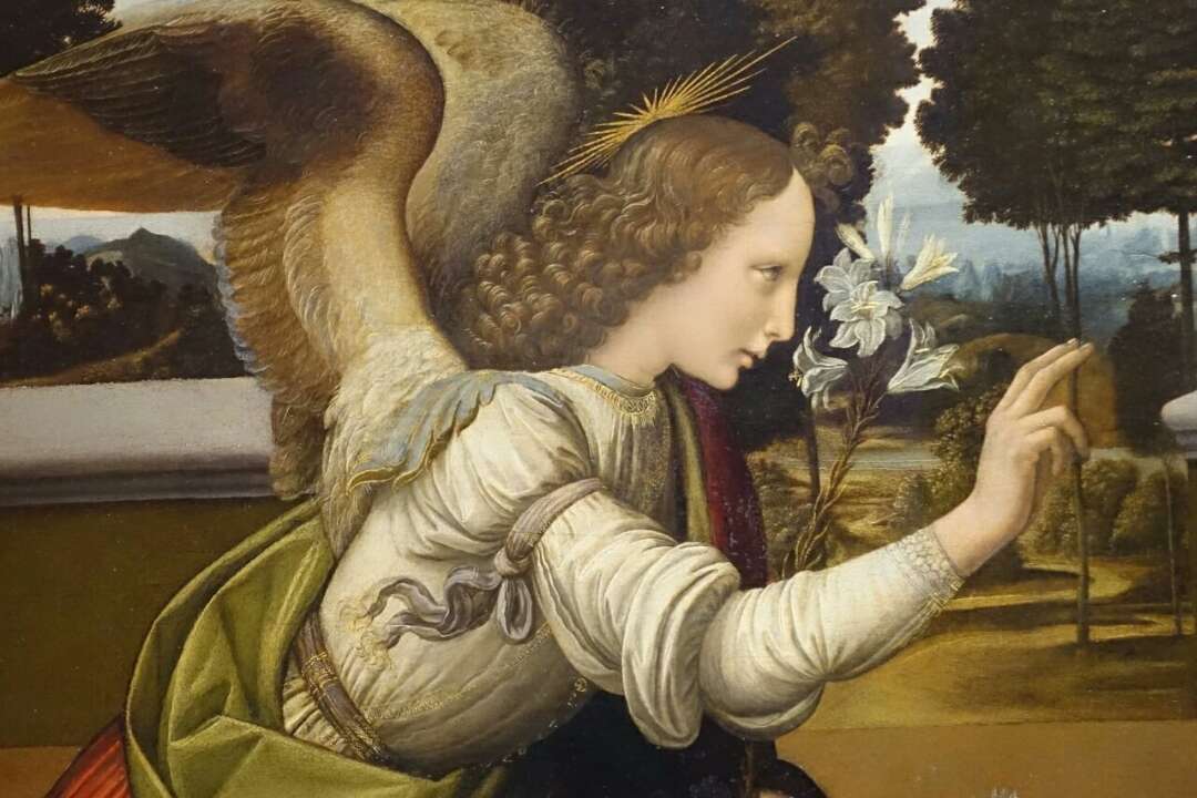 《天使报喜》(局部)1472年 达·芬奇