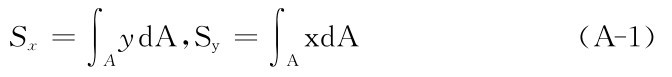 （A－1）Sx＝∫Ayd A，Sy＝∫Axd A