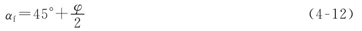 αf=45°+φ2 （4-12）