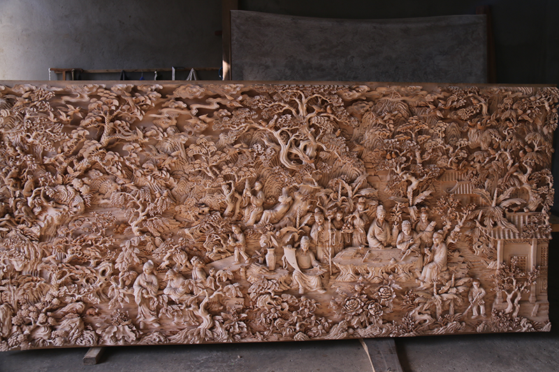 金建明木雕作品《山居隐士图》