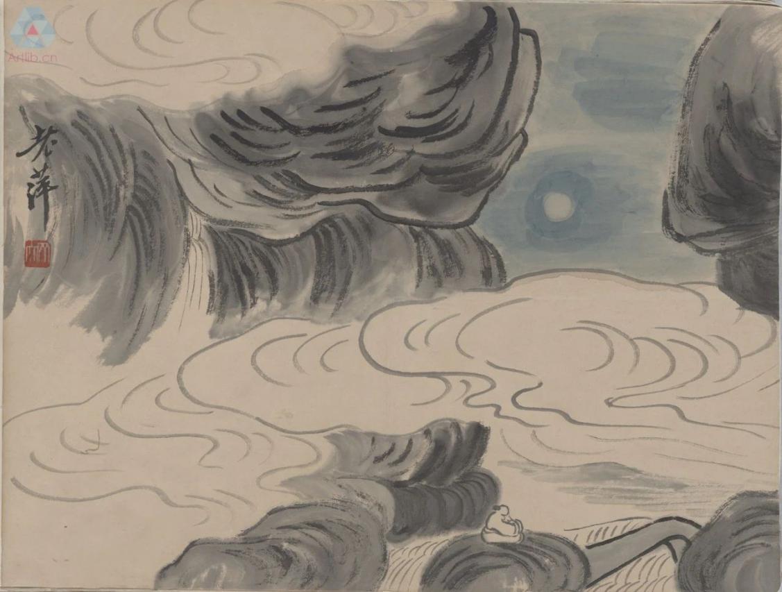 齐白石��借山图册(二十二开)-竹霞洞借山图 齐白石��借山图册(二十二开)-竹霞洞借山图.jpg