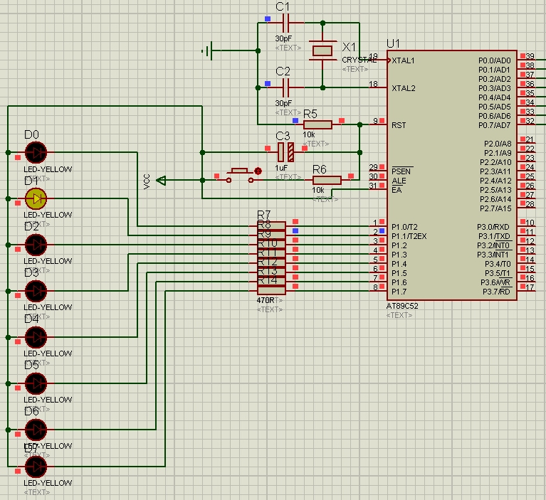 定时器实现流水灯电路图