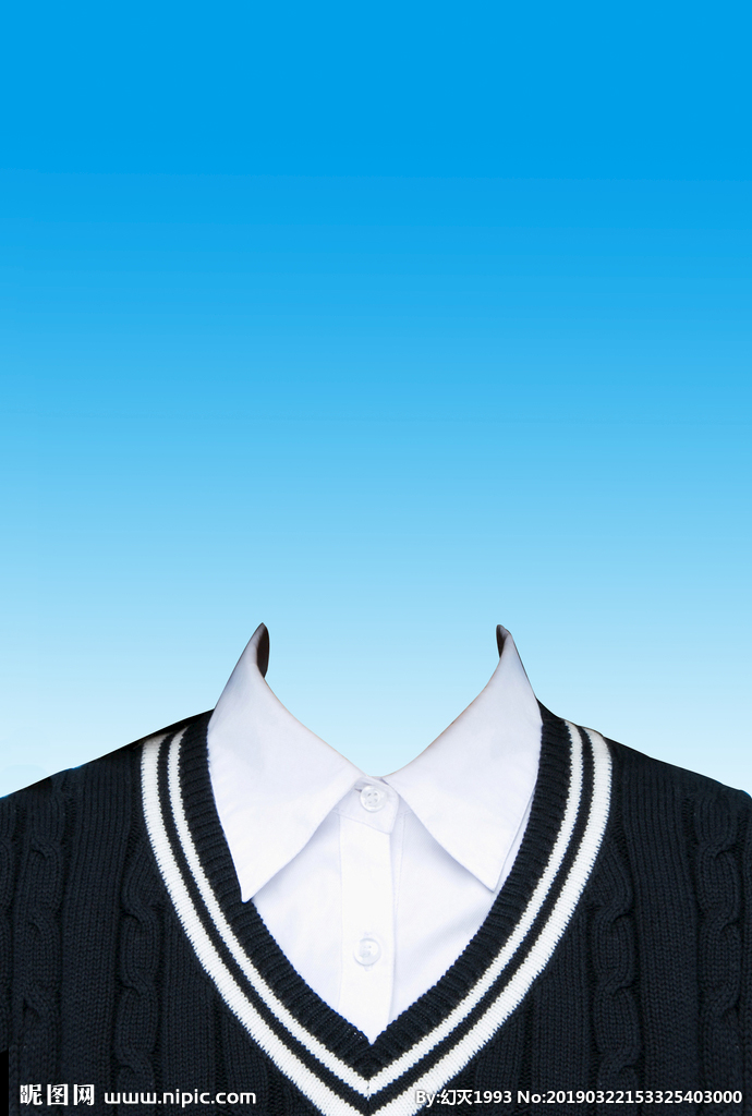 高386像素的蓝底电子证件照,衣服改为下图中的正装