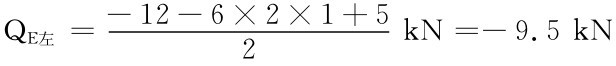 QE左＝－12－6×2×1＋5kN＝－9.5kN 2