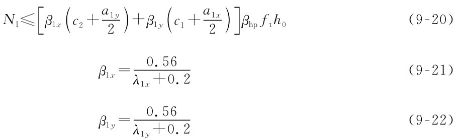 Nl≤[β1x（a c2+）21y+β1y（a c1+0.56 β1x=λ1x+0.2 0.56 β1y=λ1y+0.2 βhpfth01x ]2） （9-22） （9-21） （9-20）