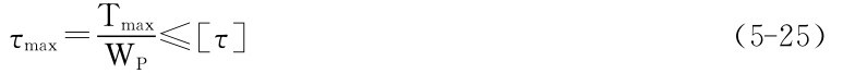 WP≤［τ］τmax＝Tmax（5－25）