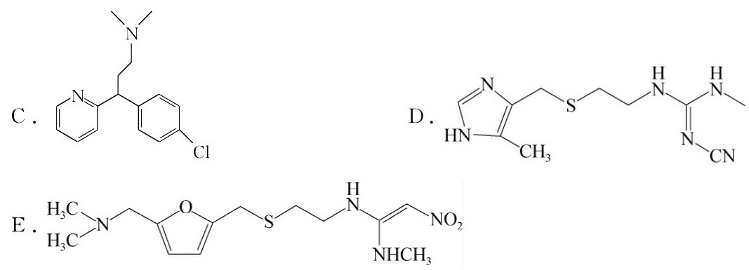 | |■|■■N|N E. C.■■■|Cl  D.