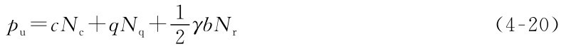 pu=c Nc+q Nq+1 2γb Nr（4-20）