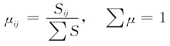 Sij μij＝ ， ∑μ＝1∑S