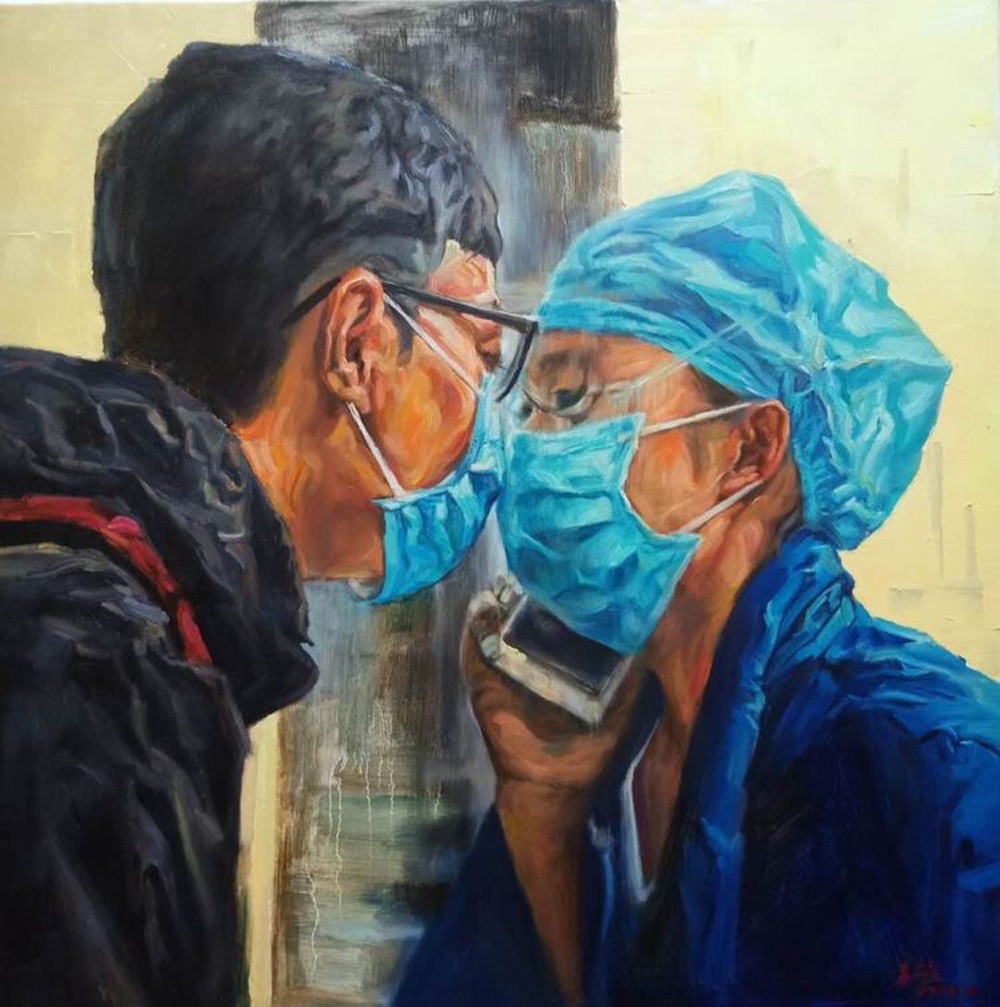 14《隔之吻》油画 14《隔之吻》油画