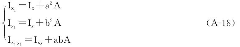 ＋ab AIx1y1＝Ixy Ix1＝Ix＋a2A Iy1＝Iy＋b2A■■■（A－18）