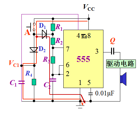 例2   "叮咚"门铃电路