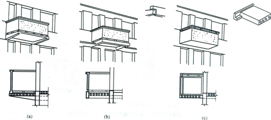 墙梁的截面应比圈梁大,以保证阳台的稳定,而且阳台悬挑不宜过长,一般