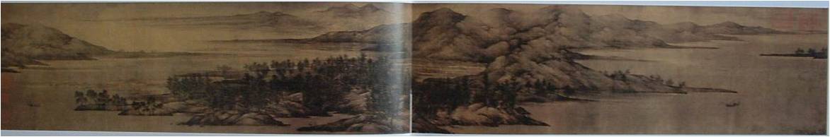 夏口山景待渡图卷