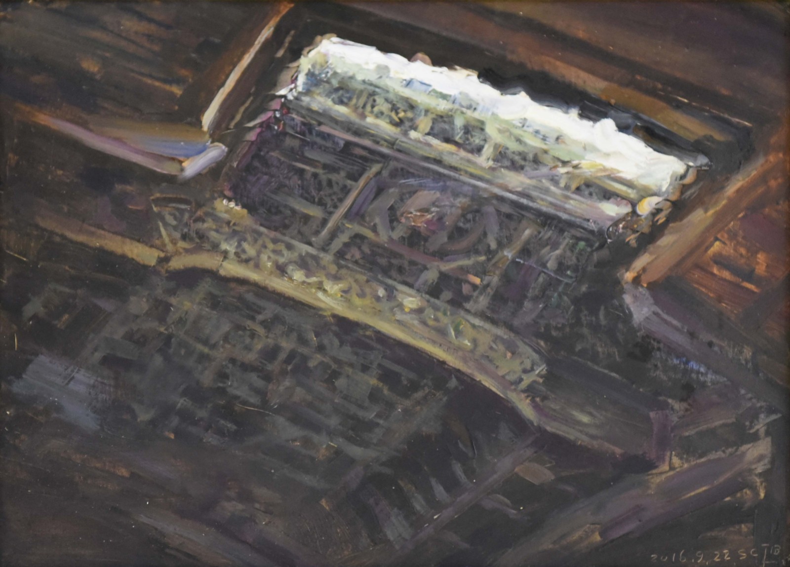 有天窗的古民居_油画_2016