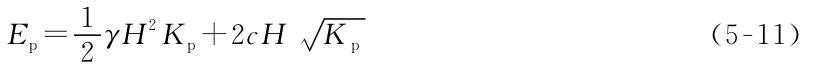 Ep=12γH2Kp+2c H■Kp（5-11）