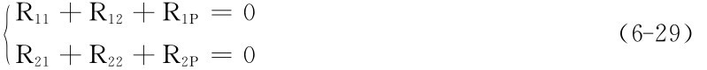 ｛R11＋R12＋R1P＝0 （6－29） R21＋R22＋R2P＝0