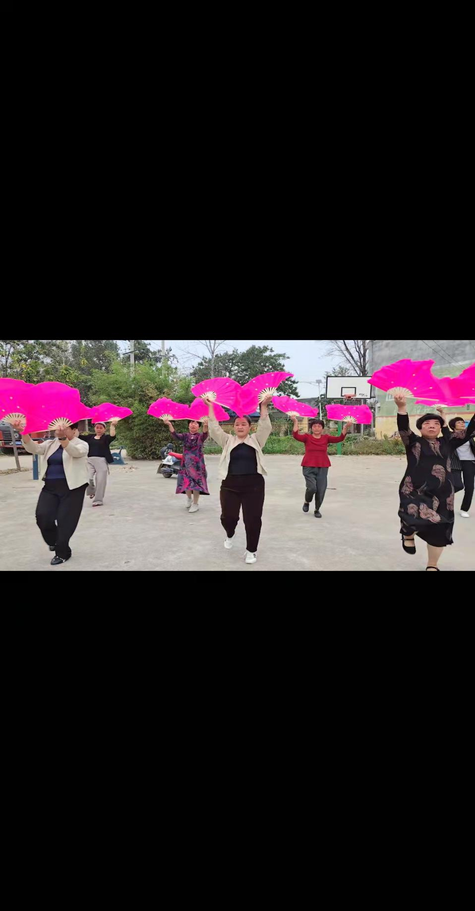 柴垌村组织扇子舞排练活动