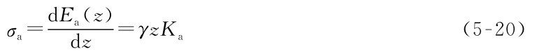 d Ea（z） σa=dz=γz Ka（5-20）