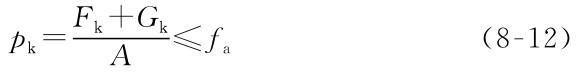 Fk+Gk pk=A≤fa（8-12）