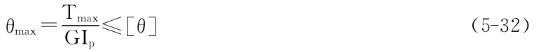 θmax＝Tmax GIp≤［θ］（5－32）