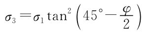 σ3=σ1tan2（45°-φ）2