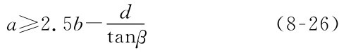 a≥2.5b-d tanβ （8-26）