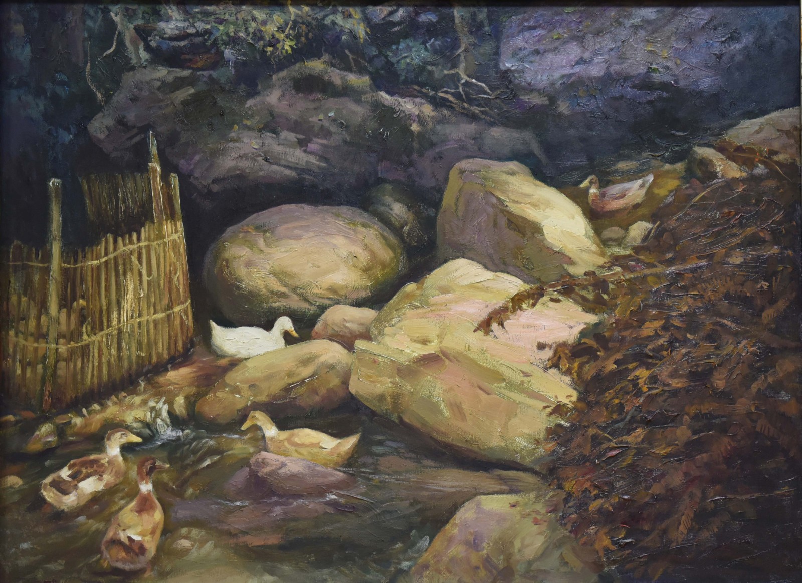 武源山村的临武鸭_油画