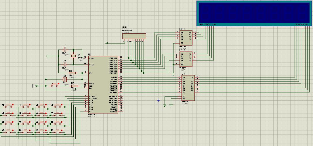4X4矩阵键盘电路图