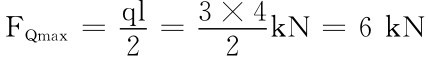 FQmax＝ql2＝3×42kN＝6kN