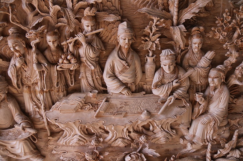 木雕作品《山居隐士图》局部