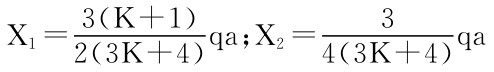 X1＝3（K＋1）2（3K＋4）qa；X2＝ 34（3K＋4）qa
