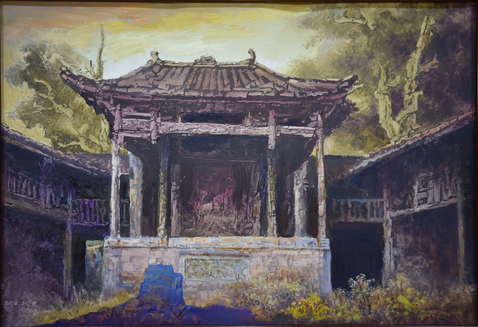 湘南古戏台_油画_2015