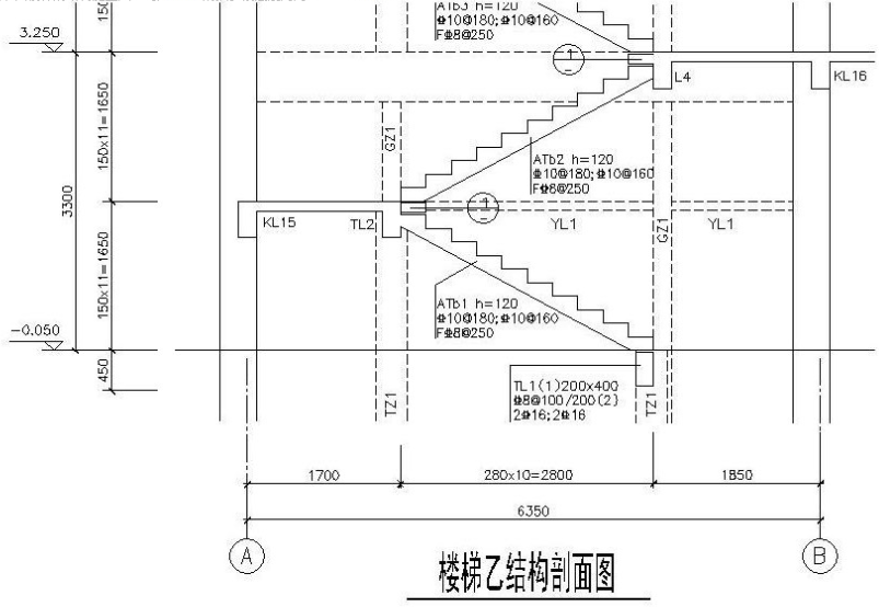 识读下面楼梯的结构施工图,可知