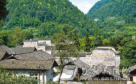 严家祠堂大门 位于咸丰县尖山乡大水坪村的严家祠堂,是咸丰县严氏