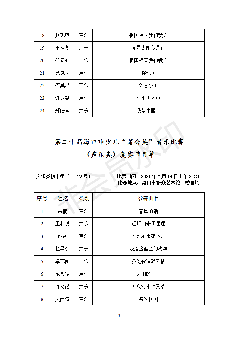 声乐类 复赛节目单_08