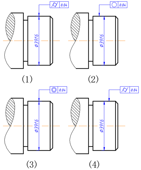 39f6的圆柱度公差为0.04.正确的标注为().