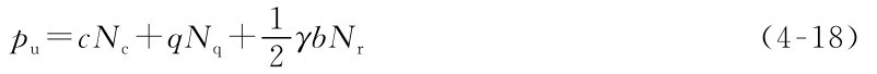 pu=c Nc+q Nq+1 γb Nr2 （4-18）