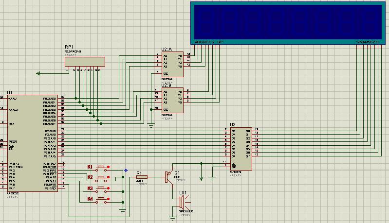 外中断控制数码管电路图