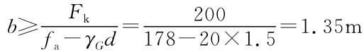 b≥Fk=200 fa-γGd=1.35m 178-20×1.5