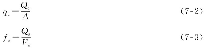 qc=Qc A fs=Qs Fs （7-2） （7-3）