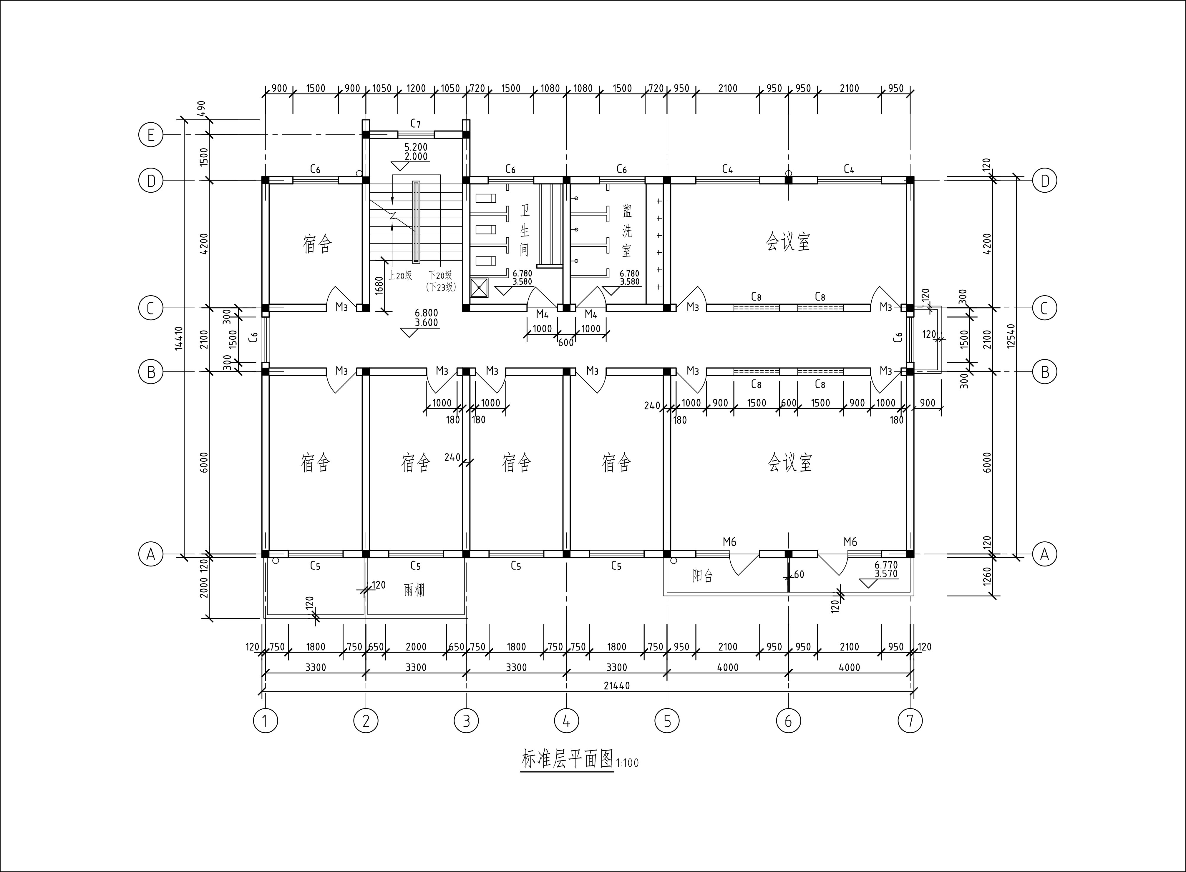 小组作业:识读铁路1号站舍平面图,为其中的北向卫生间