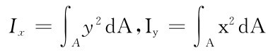 Ix＝∫Ay2d A，Iy＝∫Ax2d A